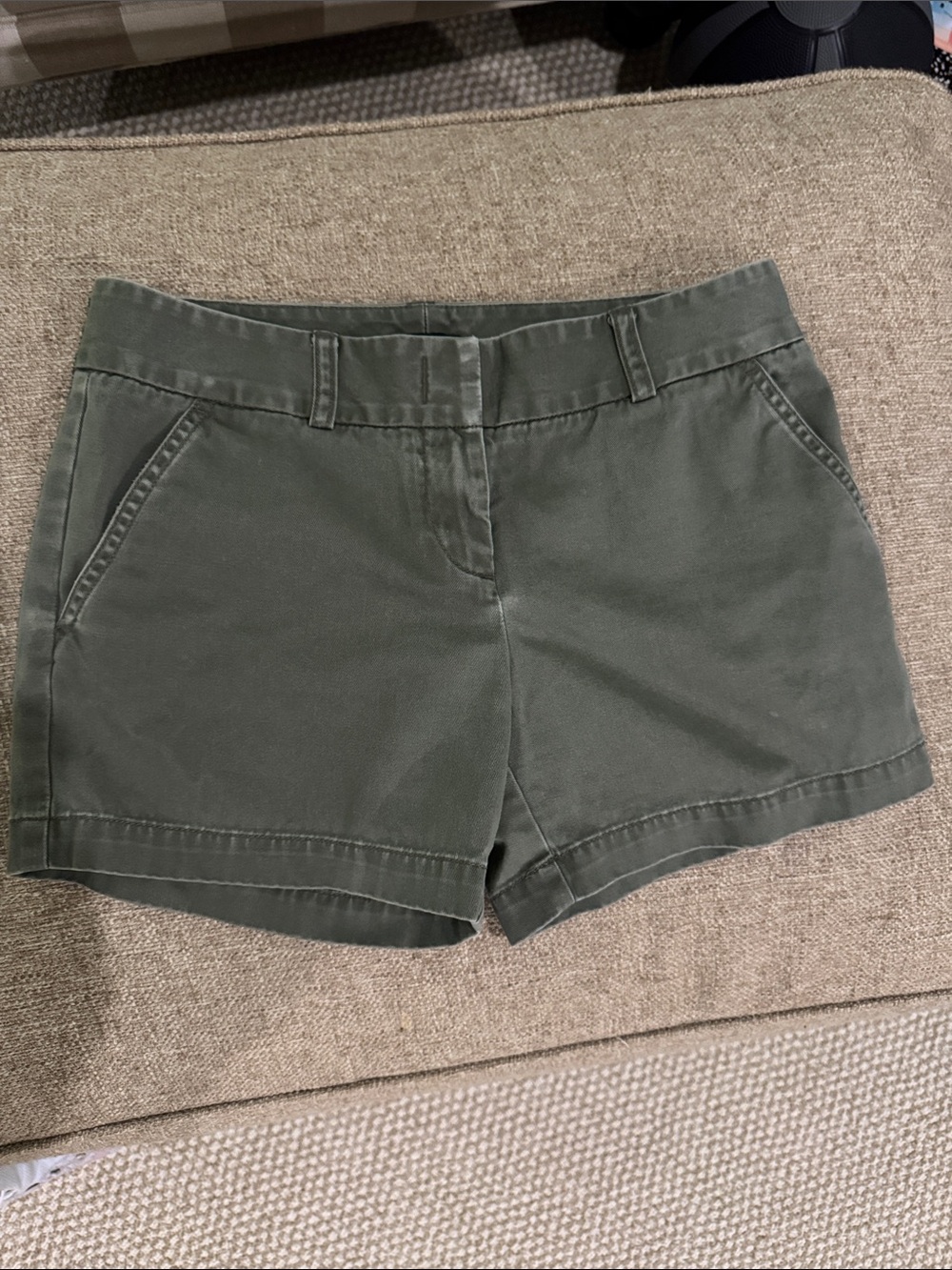 J. Crew Olive Green Casual Cotton Shorts - 2P